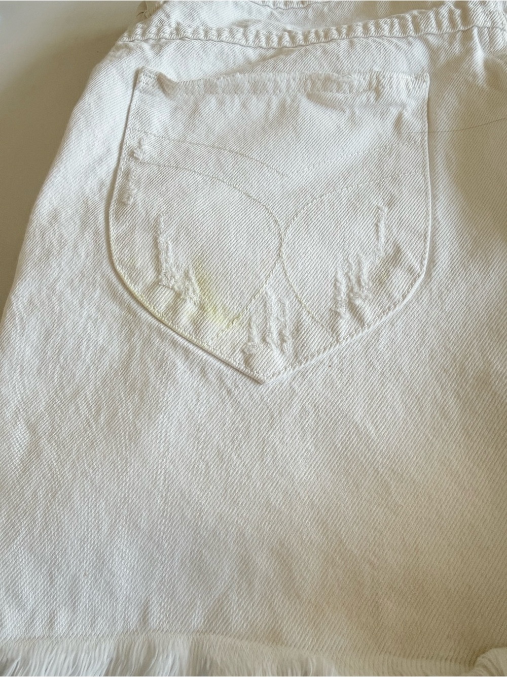 ROLLA'S White Distressed Denim Shorts Dusters high rise slim Size 31 - Picture 8 of 8